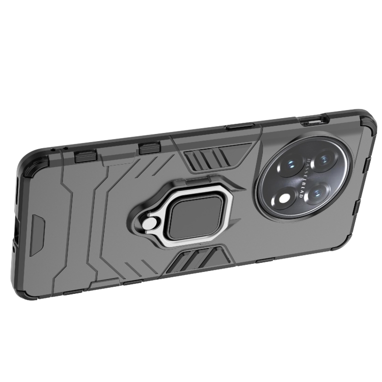 For OnePlus 11 5G Magnetic Ring Holder PC + TPU Phone Case(Black) - B1