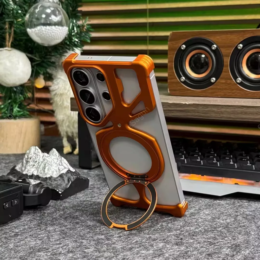Luxury Metal 360° Rotating Magnetic Phone Case with Stand