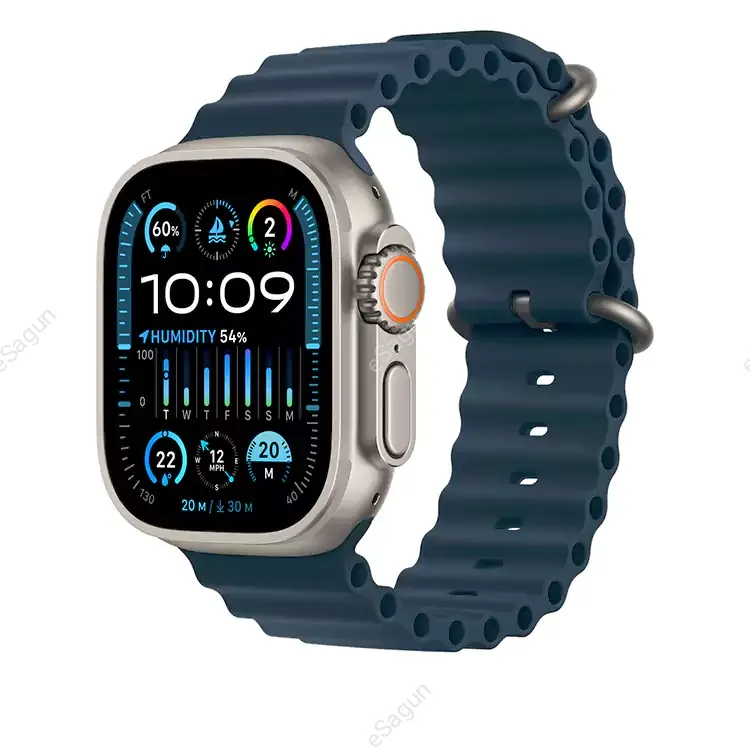 For Apple Watch Ultra Series 8 7 6 5 4 3 49mm 45mm 44mm 42mm Ocean Replacement Silicone Watch Band