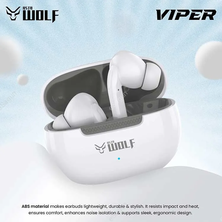 Asta Wolf Viper True Wireless Earbuds (35H Playtime, ENC, Low Latency)