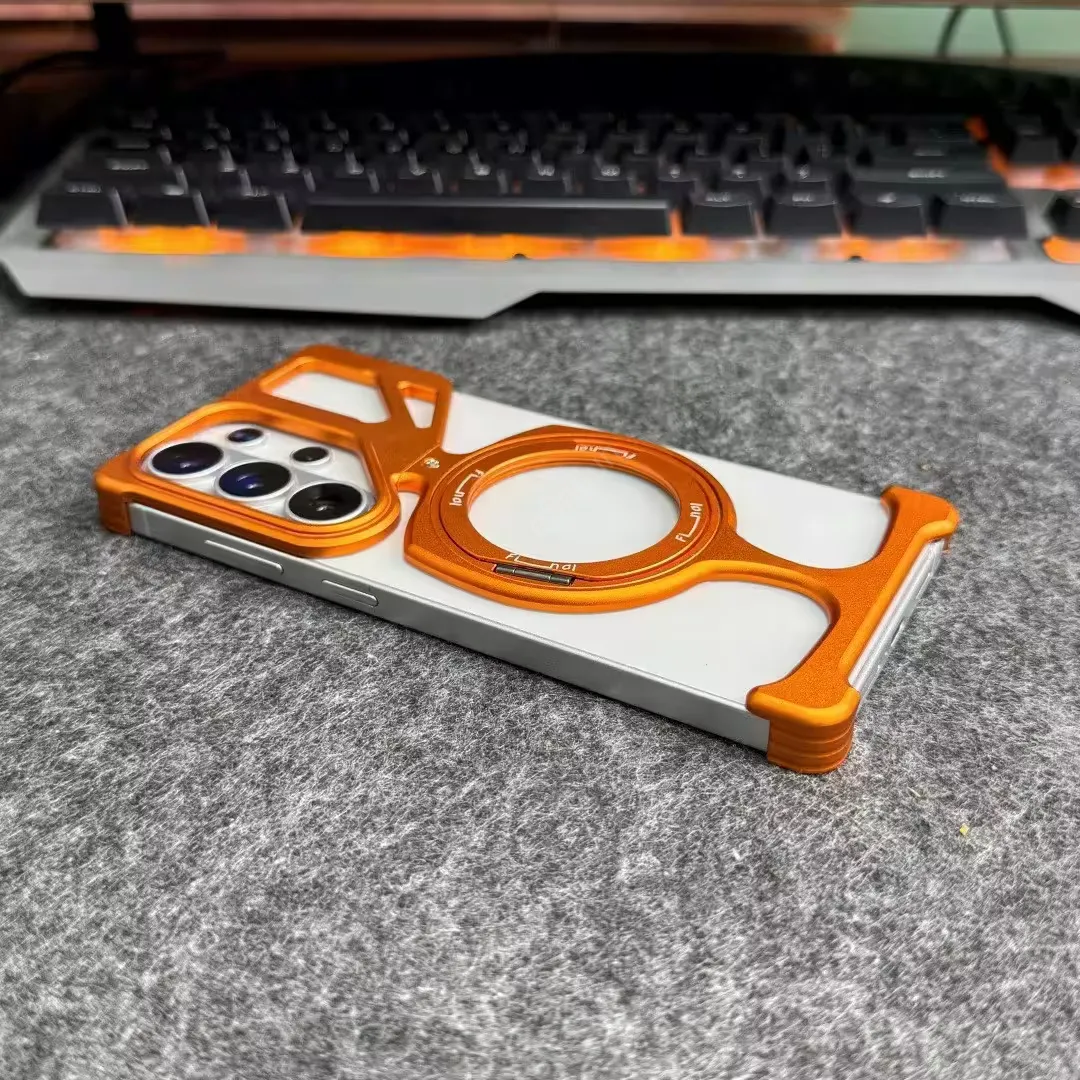 Luxury Metal 360° Rotating Magnetic Phone Case with Stand