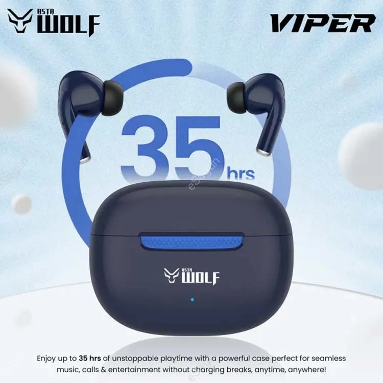 Asta Wolf Viper True Wireless Earbuds (35H Playtime, ENC, Low Latency)