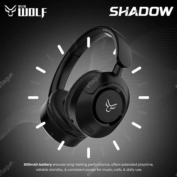 🎧 Asta Wolf Shadow Wireless ANC Headphones (50H Playtime, 35dB ANC) 🔥 Product Title (SEO Optimized) Asta Wolf Shadow Wireless ANC Headphones – 50H Playtime, 35dB Active Noise Cancellation, Bluetooth 5.3, Fast Charging (Type-C) 📝 Product Description Experience premium sound and uninterrupted focus with the Asta Wolf Shadow Wireless ANC Headphones. Designed for music lovers, gamers, and professionals, these headphones combine powerful Active Noise Cancellation (ANC) with long-lasting battery life and ultra-soft comfort. Whether you're traveling, working, or relaxing, the Asta Wolf Shadow delivers crystal-clear audio with deep bass and immersive sound quality. ⚡ Key Features 🎧 35dB Active Noise Cancellation (ANC) Block out background noise and enjoy pure audio anywhere. 🔋 Massive 50 Hours Playtime Long-lasting battery for uninterrupted music, calls, and entertainment. 📶 Bluetooth 5.3 Technology Faster pairing, stable connection, and low latency performance. 🔊 100% High Volume Output Powerful and clear sound with enhanced bass experience. ⚡ Type-C Fast Charging Quickly recharge and get back to your music. 🛋️ Ultra-Soft Ear Cushions Designed for all-day comfort without ear fatigue. 💧 IPX5 Water Resistance Sweat and splash resistant—perfect for workouts and outdoor use. 🧱 Premium ABS + Fabric Build Durable and stylish design for everyday use. 🎯 Why Choose Asta Wolf Shadow? Ideal for travel, office, gaming, and daily use Perfect balance of performance + comfort Competitive pricing with premium-level features Reliable wireless performance for all devices 📦 Specifications Battery Capacity: 800mAh Playtime: Up to 50 Hours Bluetooth Version: 5.3 Charging Port: Type-C Noise Cancellation: Up to 35dB ANC Water Resistance: IPX5 Material: ABS + Fabric Finish 📱 Compatibility Works seamlessly with: Android Smartphones iPhones Laptops & PCs Tablets Bluetooth-enabled devices 💰 Price in Nepal Best Price in Nepal: Rs. 3,399 (Adjust based on your pricing strategy) 🛒 Call to Action 👉 Upgrade your listening experience today with the Asta Wolf Shadow ANC Headphones. Order now from Esagun.com for fast delivery across Nepal!