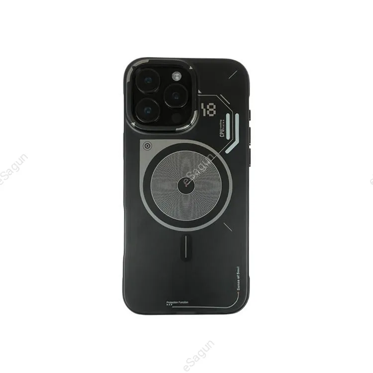 For iPhone 14 Series Aluminum Circuit Design Frosted Case