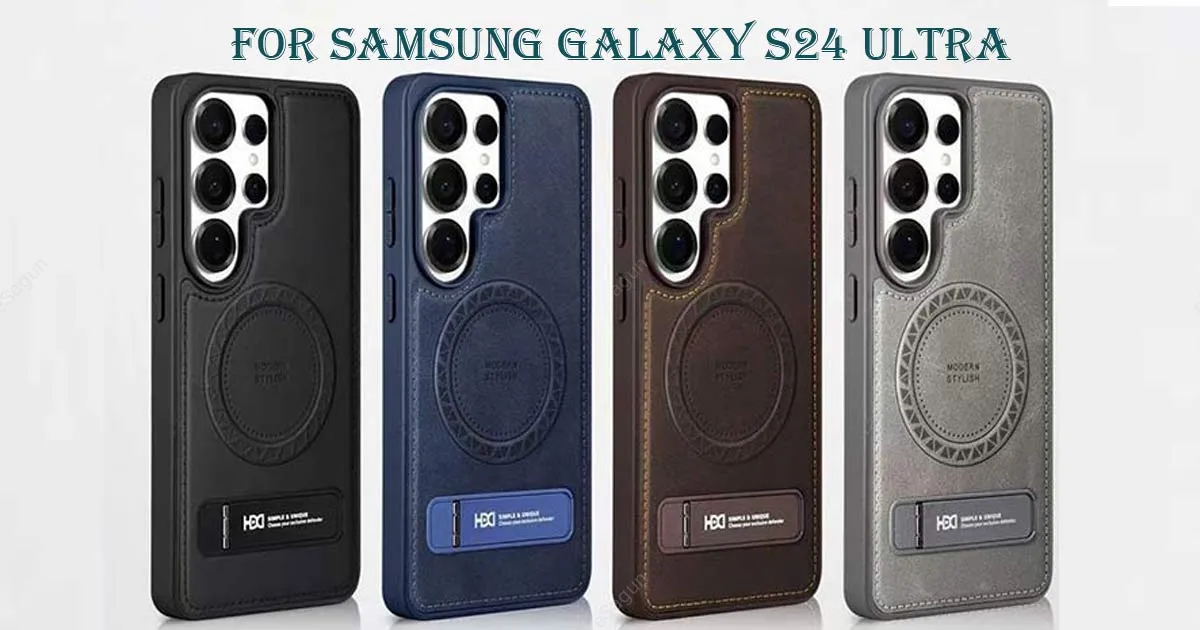 HDCI Magnetic Leather Case for Samsung Galaxy S24 Ultra | MagSafe Cover Nepal