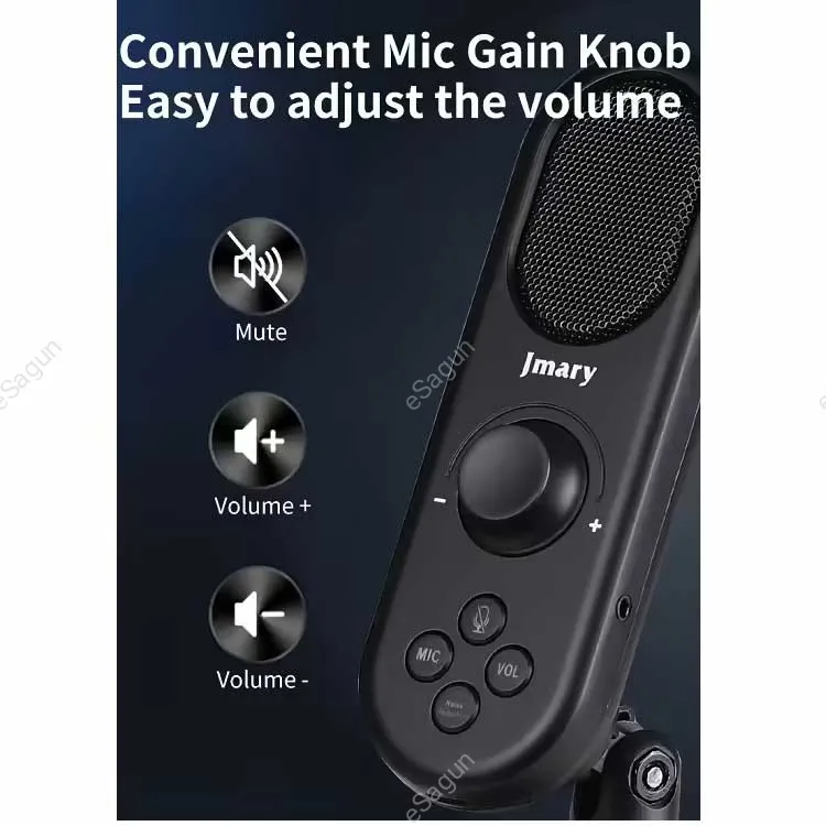Jmary MC PW7 USB Microphone Condenser Computer Mic, Plug and Play Gaming Mic