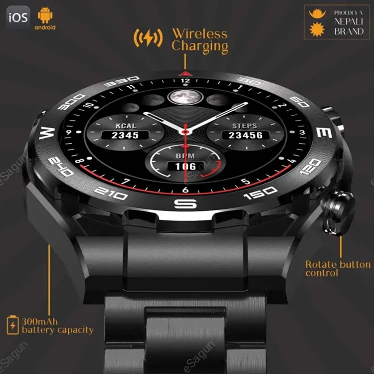 Alewa Steel Smart Watch with 1.4-inch AMOLED Display