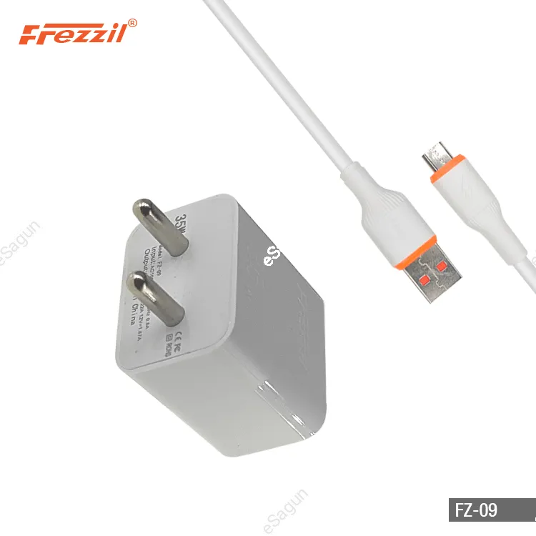 Frezzil FZ 09 35 W Round Two Pin Fast Charger With Micro V8 Cable