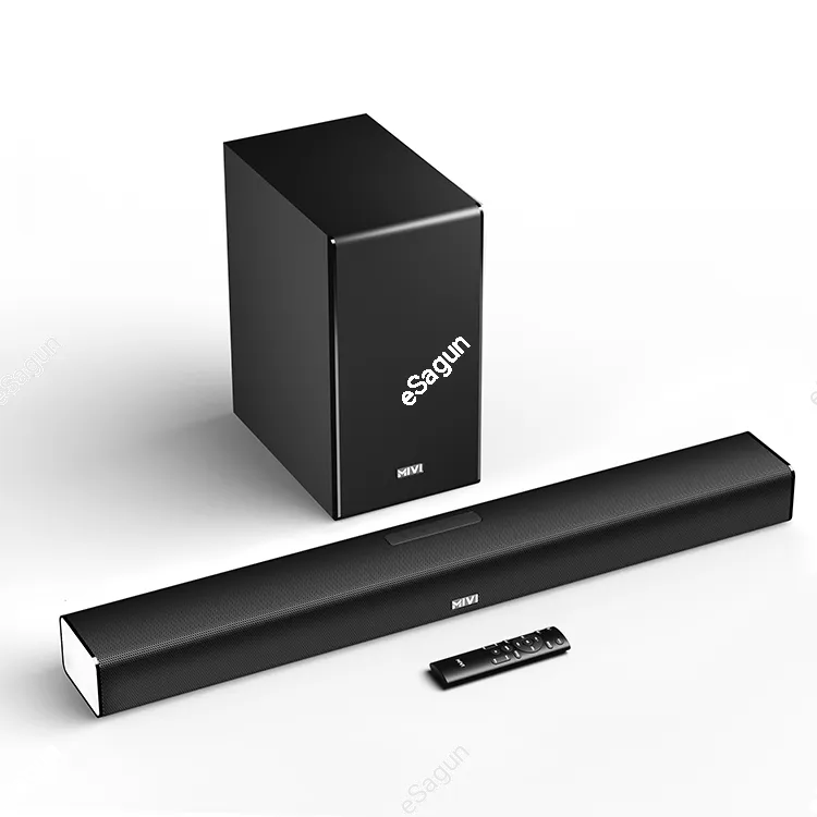 MIVI Fort R320 320W Bluetooth Soundbar with Remote (Cinematic Surround Sound, 2.1 Channel, Black)