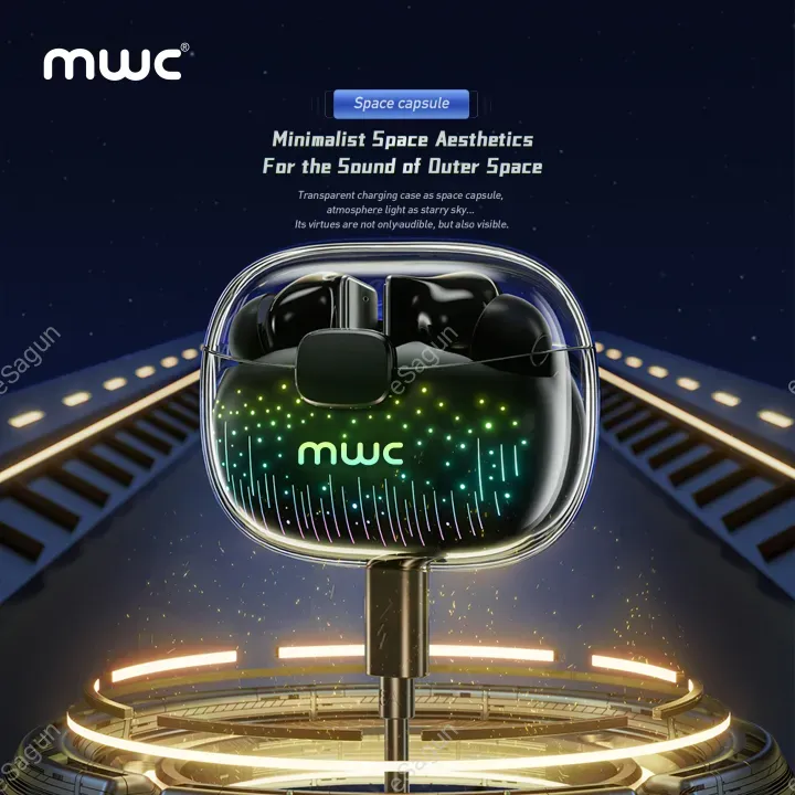 MWC EarPods Pro (MT999) | Bluetooth 5.4 Premium TWS | ANC & ENC (4 mics) | 10mm Driver | RGB Light | 10ms Ultra Low Latency | iPx6 Water Resistance | 40Hours Playtime