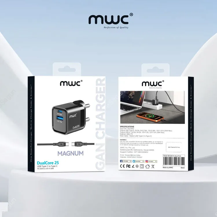 MWC Magnum DualCore 25W GaN Charger