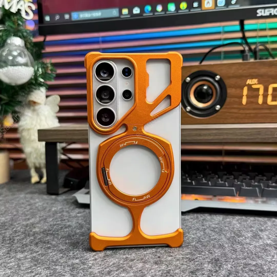 Luxury Metal 360° Rotating Magnetic Phone Case with Stand