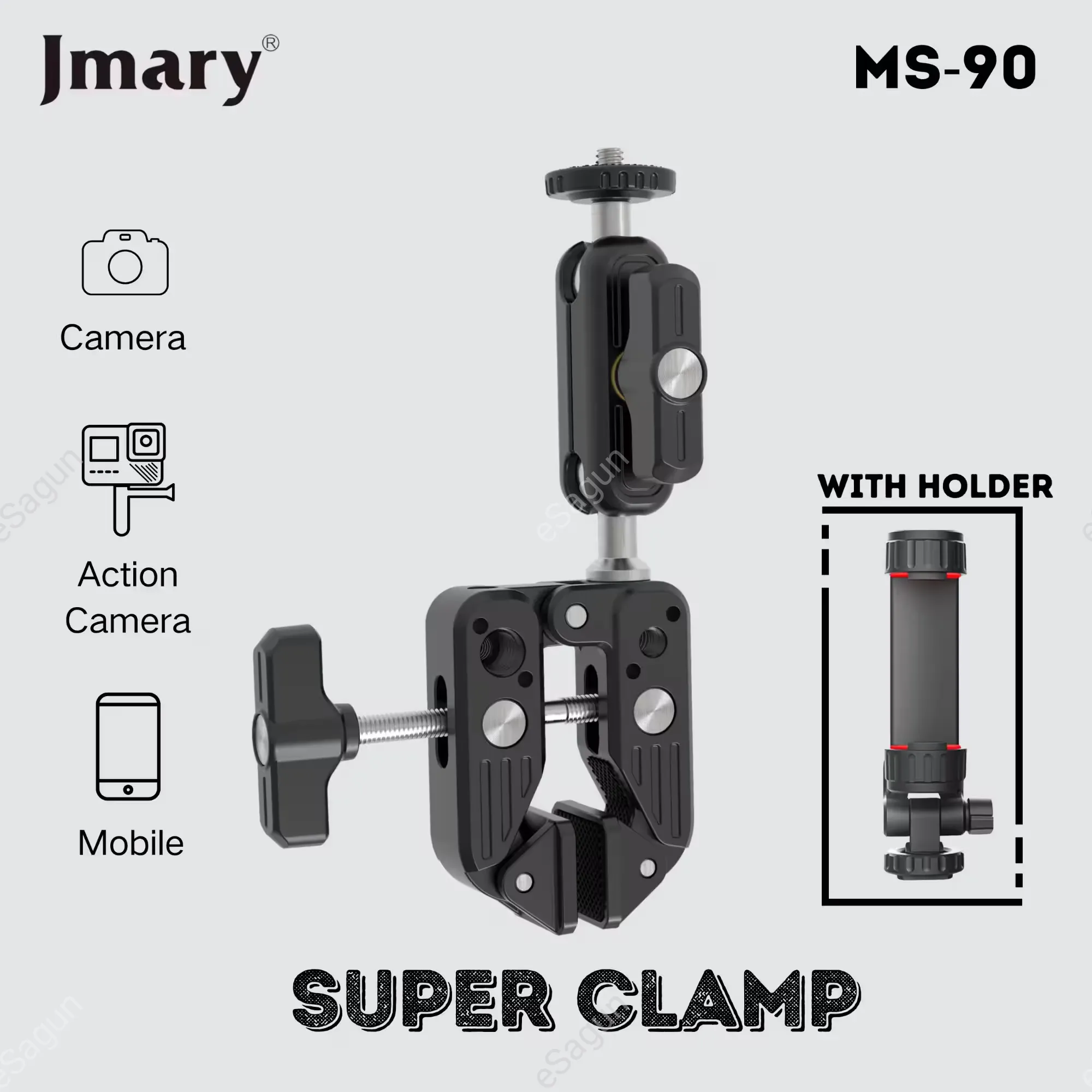 JMARY MS90 Clamp Mount For Phone And Camera