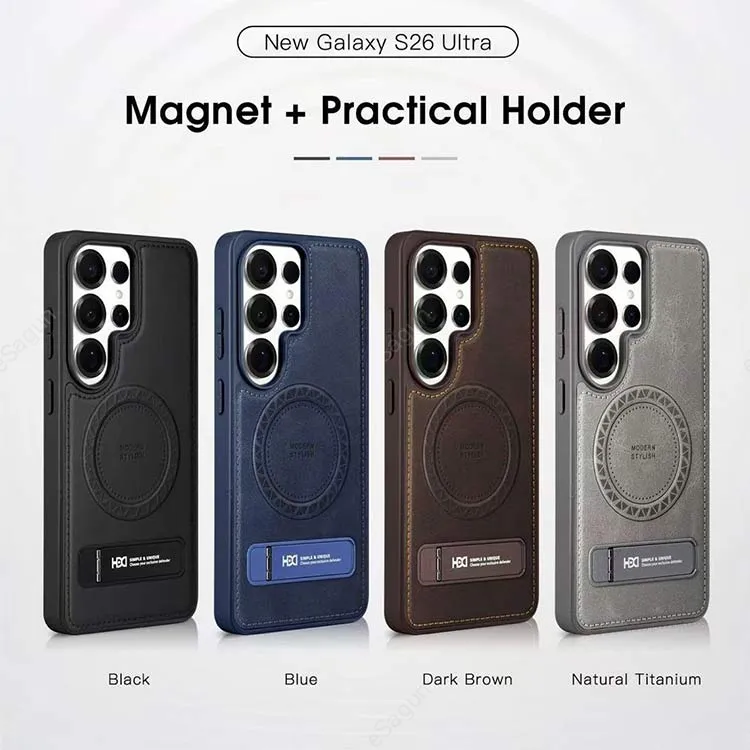 HDCI Magnetic Leather Case for Samsung Galaxy S26 Ultra | MagSafe Cover Nepal