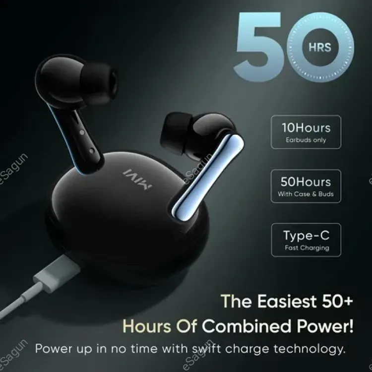 MIVI DuoPods T80 TWS Earbuds with Environmental Noise Cancellation, IPX4 Water Resistant, 13mm Bass Drivers
