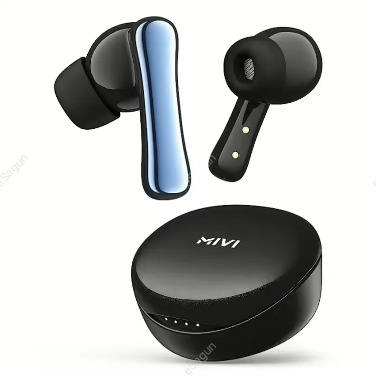 Mivi DuoPods A850 TWS Earbuds | Metallic Finish | HD calling | AI ENC | 50H playtime |5.3 Bluetooth |Low Latency Mode | Swift Charging Technology |