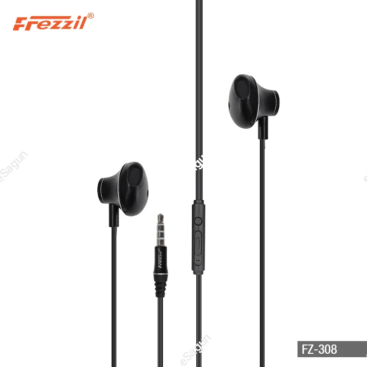Frezzil FZ-308 3.5mm Jack Earphone Wired Headset Super Bass Sound Headphone Earbud with Mic for Mobile Phone