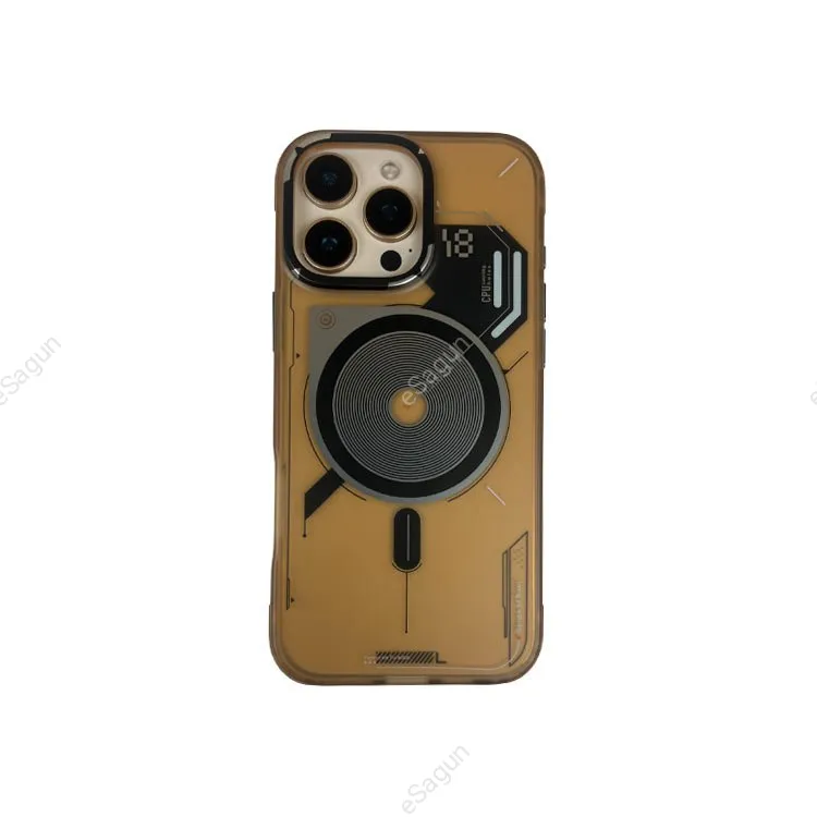 For iPhone 16 Series Aluminum Circuit Design Frosted Case