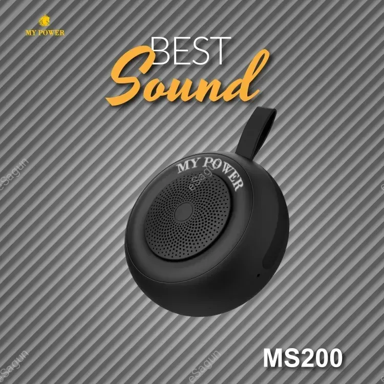 MyPower MS200 Portable Bluetooth Speaker, Waterproof Speaker, High Sound Quality, Small Size Black Color Speaker MS 200