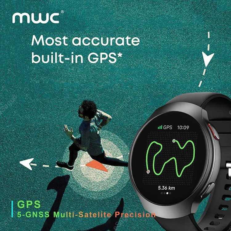 MWC Callisto Watch Pro 2 Smartwatch with 1.43-inch AMOLED Display, GPS, Bluetooth Calling, AI Features, Dual Straps, and 5ATM Water Resistance