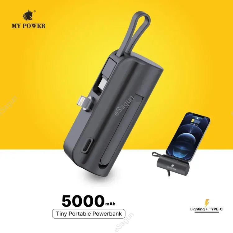 My Power 5000mah Tiny Portable Powerbank, 10w Charging, Emergency PowerBank M45 Mini .