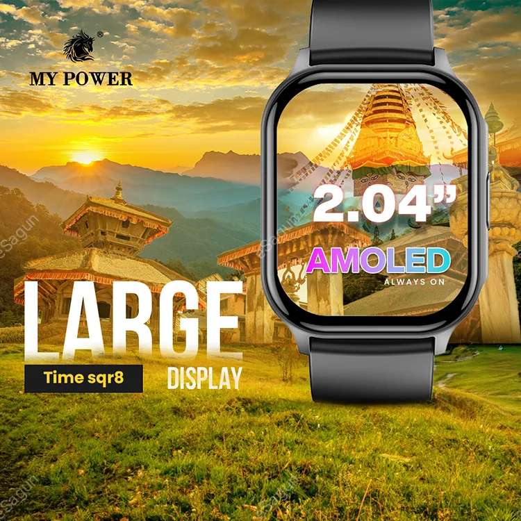 My Power Time Sqr8 Smartwtach 2.04" Ultra HD Amoled Display