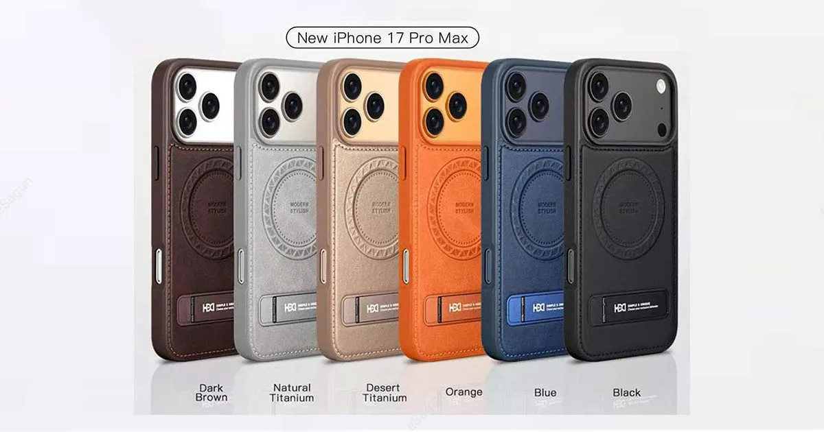 HDCI Magnetic Leather Case for iPhone 17 Pro Max | MagSafe Cover Nepal