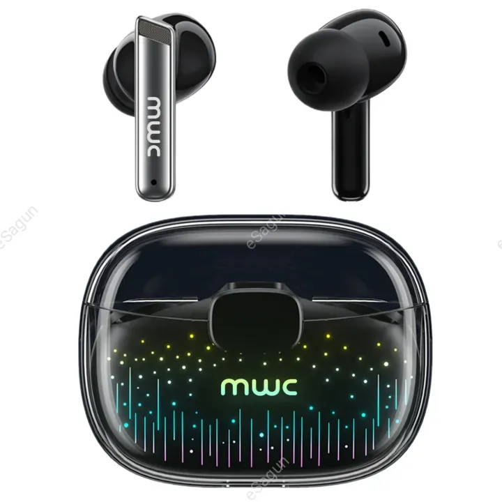 MWC EarPods Pro (MT999) | Bluetooth 5.4 Premium TWS | ANC & ENC (4 mics) | 10mm Driver | RGB Light | 10ms Ultra Low Latency | iPx6 Water Resistance | 40Hours Playtime