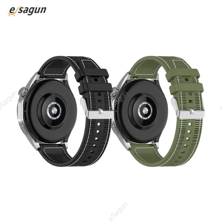 Quick Quick Release 22mm Nylon Fabric Wristband Silicone Watch Strap