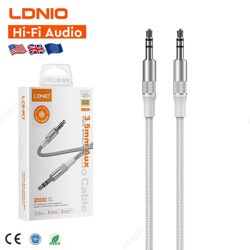 Hi-Fi Audio 3.5mm AUX cable with high density weaving