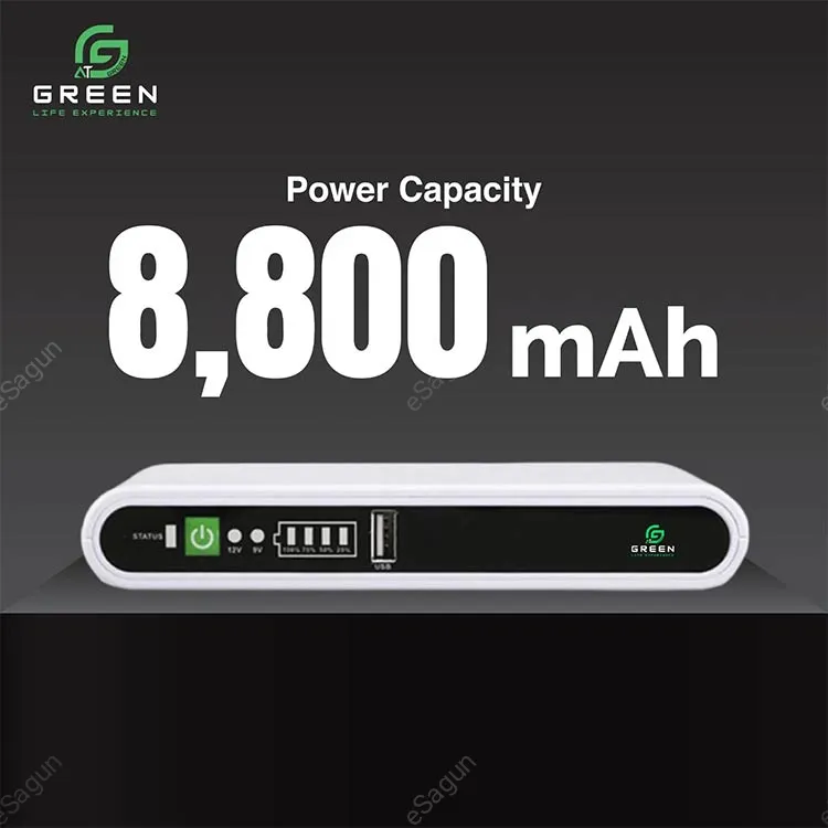 Green DC UPS Router Backup 8800mAh WiFi Power Backup Nepal Esagun_1