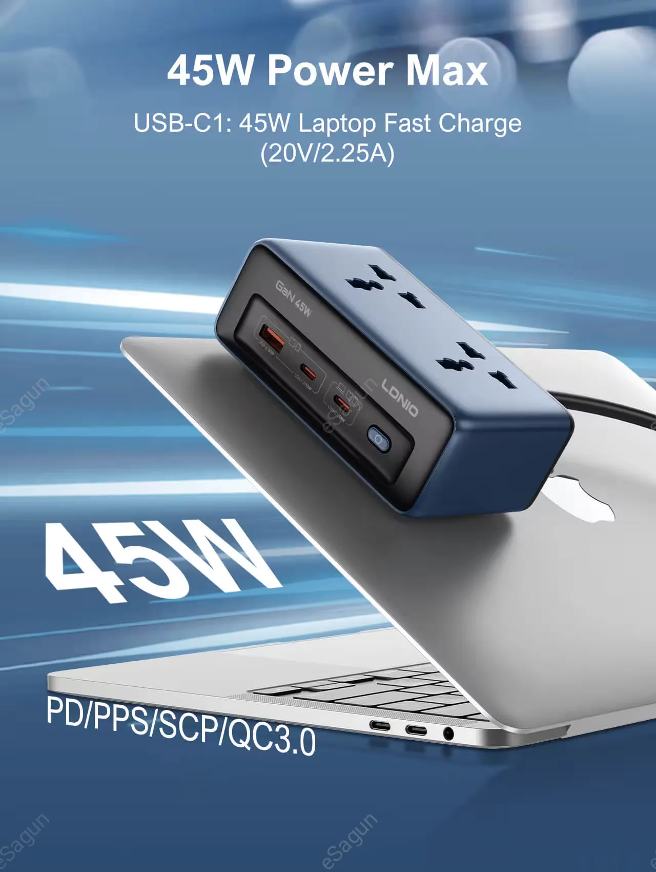 LDNIO SC1 45W GaN Desktop Power Strip Universal Socket Fast Charging Nepal_4