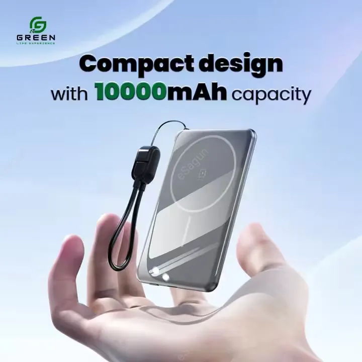 Green MagFlex Magnetic Power Bank 10000mAh 22.5W Fast Charging Nepal