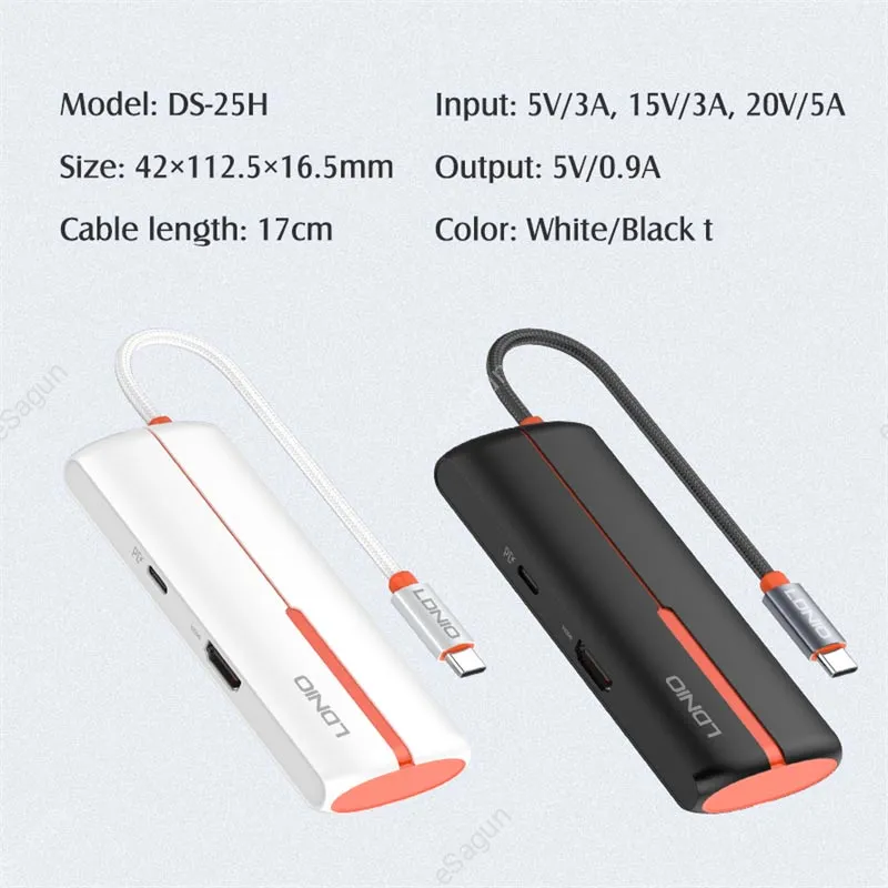 5 In 1 Usb C Dock Station DS-25H