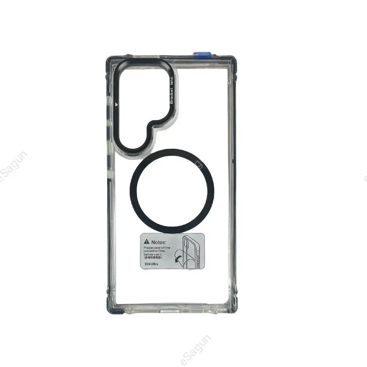 Samsung S23 Ultra Transparent TPU Magsafe Case with Kick Stand Lens Protector