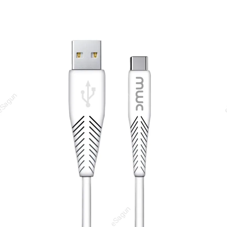 MWC MUC100W Data Cable | USB-A to Type-C 100W Ultra-Fast Charging Cable | Hign quality TPE/PVC | USB 3.1 | 5A - White