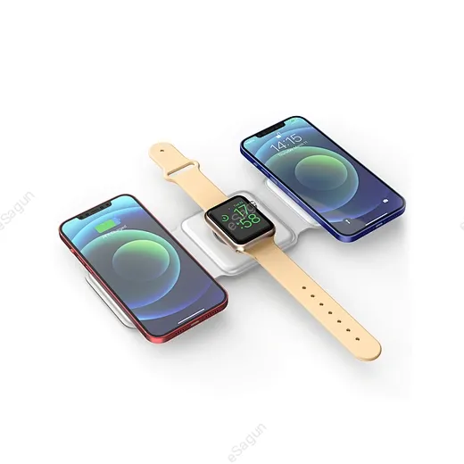 WiWU M6 Foldable 3 in 1 Wireless MagSafe Charger Fast Charging For iPhone