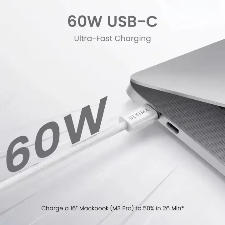 Ultima Flow 60 USB-C to USB-C Cable in Nepal | 60W Fast Charging Type-C Cable