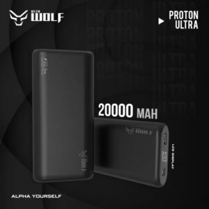 Asta WOLF Proton Ultra | 20000mAh Power Bank | LED Percentage Indicator | 22.5W Output | Super Fast Charging | Slim And Portable | Dual Port USB A + USB C |