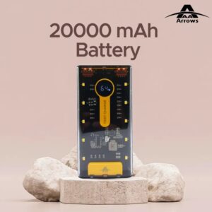 ARROWS 20000 mAh Battery Power Bank PD 205 | Type C PD Super fast charge | LED Digital Display With Light | 6 Months Warranty