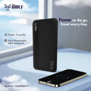 Asta WOLF Bold | 10000mAh Power Bank | 22.5W Output | Super Fast Charging | Slim And Portable | Dual Port USB A + USB C |