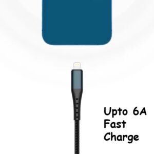 Asta WOLF Hyper | Type c to lightning | 100cm Braided | Flexible | Ultra Fast Charging Data Cables | 6A Current | 30W Output |