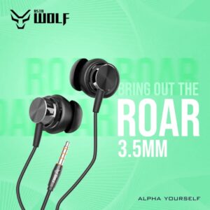 Asta WOLF ROAR | Hi-Resolution Wired In-Ear Headset | 3.5mm Jack | With 14.5mm Large Drivers | Ergonomic Futuristic Design | Ultra Deep Bass |