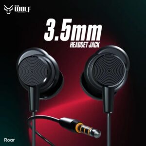 Asta WOLF ROAR | Hi-Resolution Wired In-Ear Headset | 3.5mm Jack | With 14.5mm Large Drivers | Ergonomic Futuristic Design | Ultra Deep Bass |