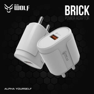 Asta WOLF Brick | 18W Fast Charger | With USB A Port | 3A Output |