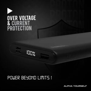 Asta WOLF Proton | 10000mAh Power Bank | LED Percentage Indicator | 22.5W Output | Super Fast Charging | Slim And Portable | Dual Port USB A + USB C |