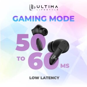 Ultima Atom 520 Pro Earbuds With 45Hrs Playtime| Game Mode(60ms)| Quad Mic| IPX5 Rated| Loud Sound & Deep Bass| Type-C Charging Port Wireless Earbuds