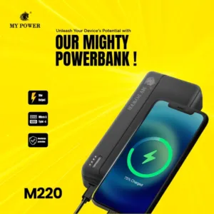 Mypower 20000mAh M220 Powerbank Micro And Type-C Input, Large Capacity Mobile Powerbank