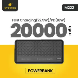 Mypower 20000mah M222 Powerbank, Fast Charging Q.C 3.0 PD Powerbank 20Watt with USB C Quick Charge 3.0