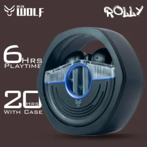 Asta WOLF ROLLY Wireless Earbuds with Upto 6 hours of playtime, 20+ hours Playtime Using Case | Fancy Rolling Design | 13mm Driver | IPX4 | Clear Calling | Quad Mic ENC | Fast Charging